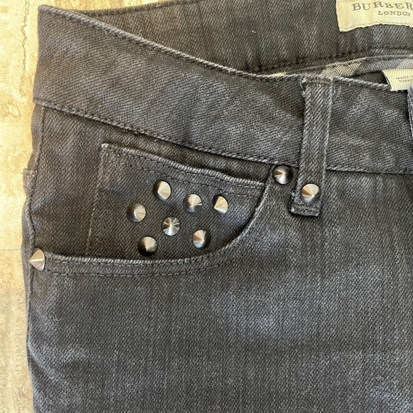 BURBERRY LONDON WOMAN BLACK DENIM WITH STUDDED DETAIL SZ 27 - Picture 10 of 11